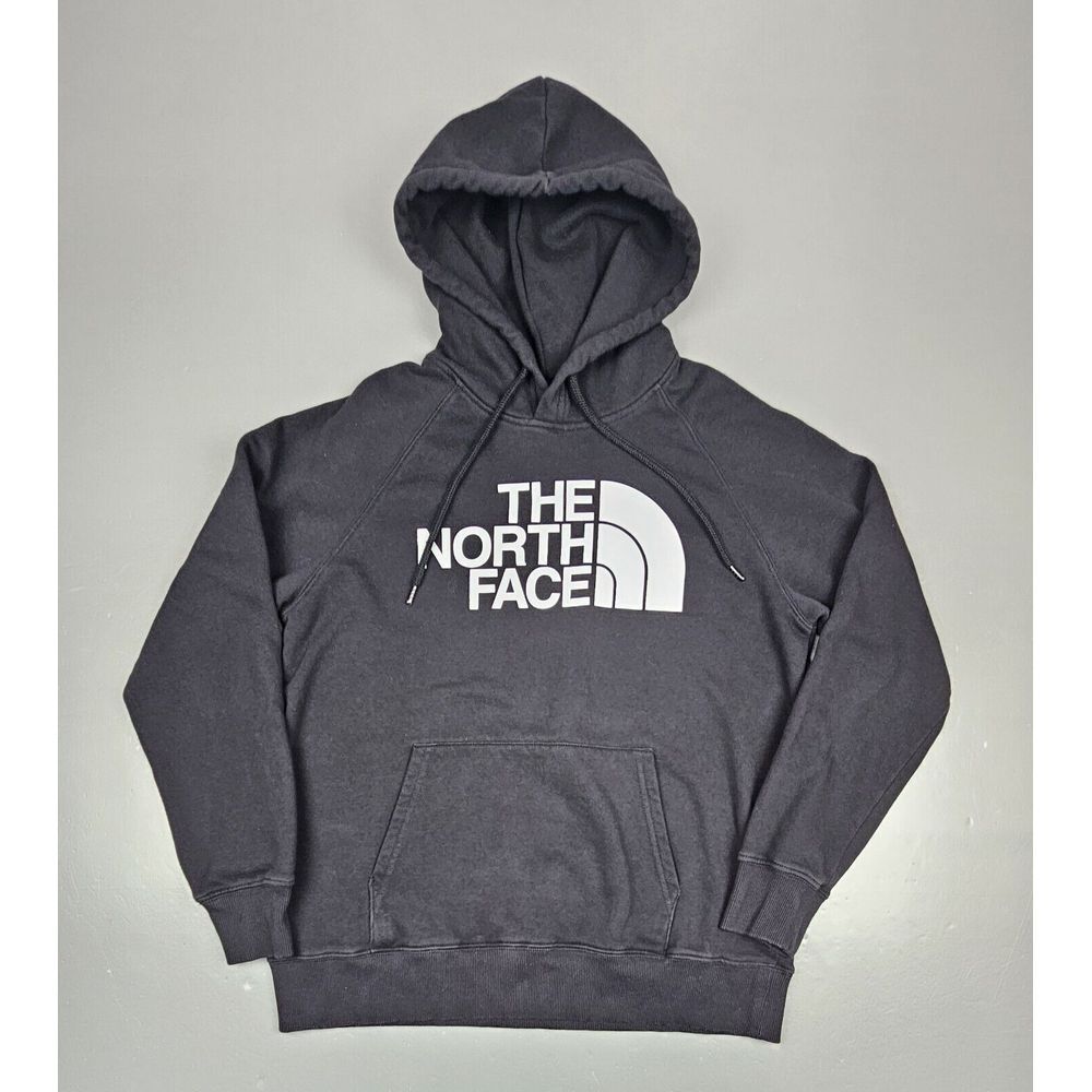 The North Face Hoodie‎ Womens Medium. Black White Spellout Sweatshirt.